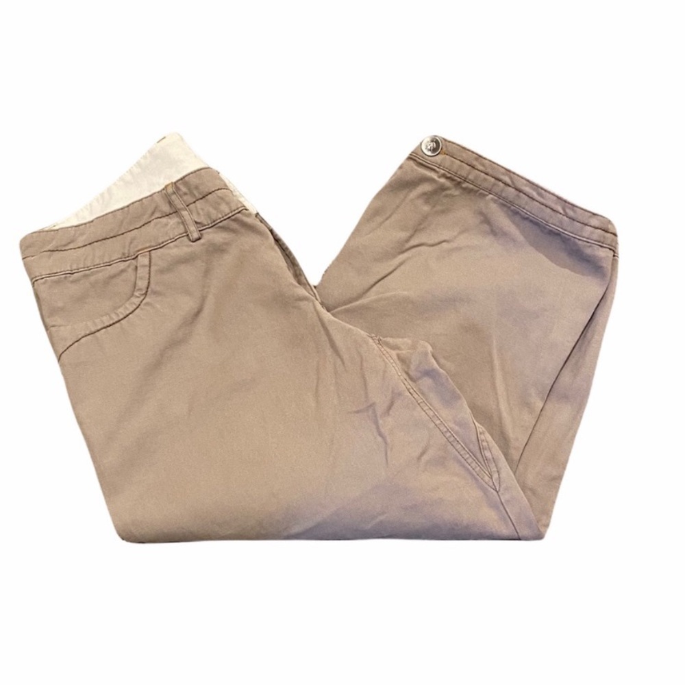 Ibex Cropped Pants Organic Cotton Khaki Sz 4